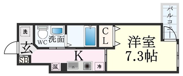 三ノ宮駅 徒歩5分 9階の物件間取画像